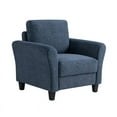 thumbnail image 3 of Lifestyle Solutions Alexa Microfiber Fabric Club Chair with Rolled Arms, Blue, 3 of 7