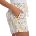 thumbnail image 6 of Briggs New York Women's Linen Blend Pull-On Summer Shorts with Pockets and Drawstring (Multi- Floral, Medium), 6 of 7