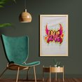 thumbnail image 2 of Love Wall Art with Frame, Love Lettering Brick Wall Brushing Dripping Street Art Wings Illustration, Printed Fabric Poster for Bathroom Living Room, 23" x 35", Yellow Beige Pink, by Ambesonne, 2 of 2