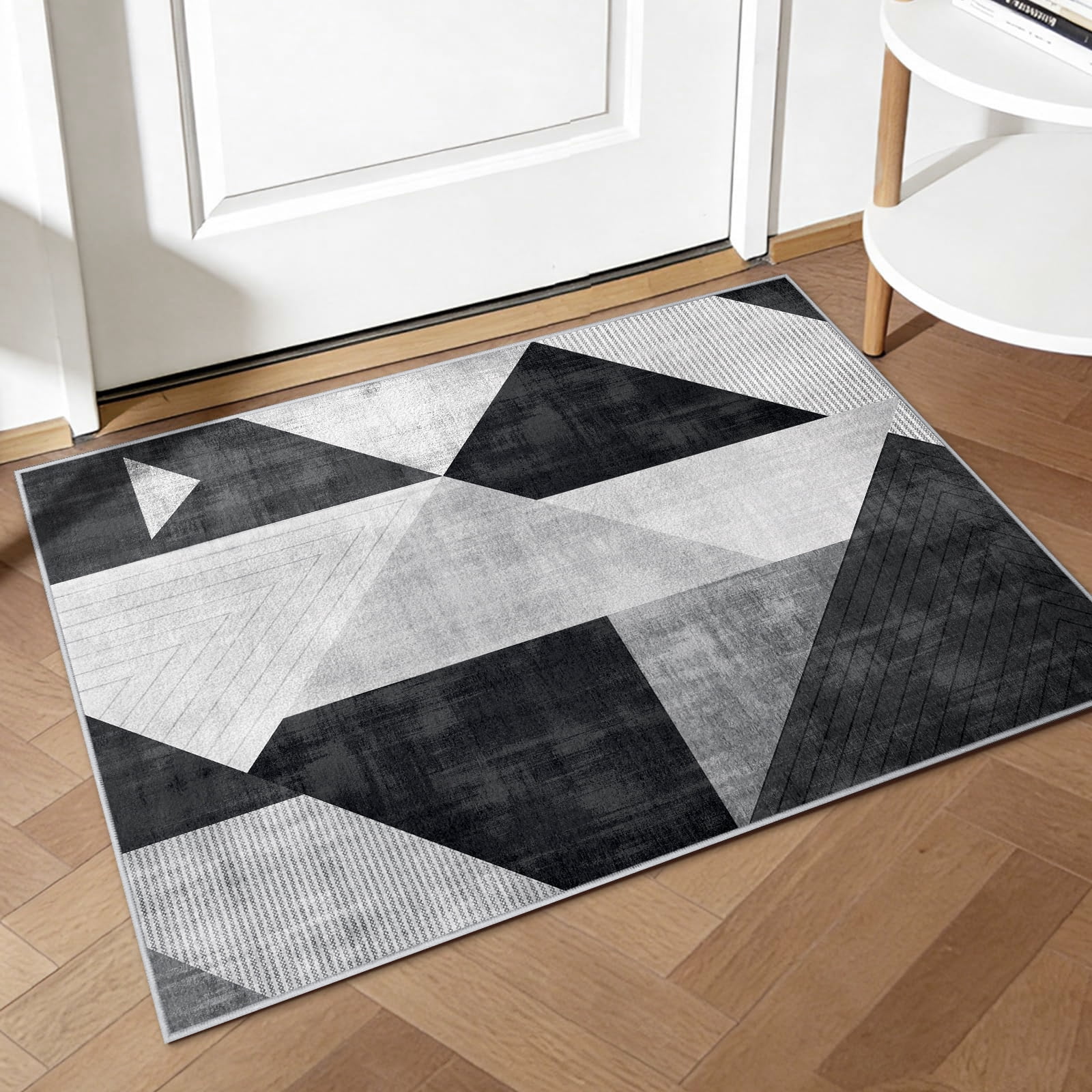 Bleum Cade Area Rugs 2x3,Modern Geometry Non Slip Washable Entryway Rug, Door Mat Outdoor Indoor,Soft Faux Wool Low Pile Welcome Mat for Entrance,Christmas Decorations