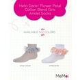 thumbnail image 2 of MeMoi Hello Darlin' Flower Petal Cotton Blend Anklet Socks - Girls - Female, 0, Silver Cloud, 2 of 7