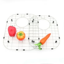 Kitchen Sink Protectors For Double Kitchen Sink Set Of Two Metal Sink Protector Mat 16 X 13 In 14.5 X 11.26 In/ Stainless Steel Drain Rack