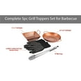 thumbnail image 2 of PitMaster King Grill Topper BBQ Grilling Copper Pan and Tray 5pc Set With 16" Tongs and EN407 Certified 932F Heat Resistant Gloves, 2 of 5