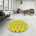 thumbnail image 4 of Ahgly Company Machine Washable Indoor Round Transitional Canary Yellow Area Rugs, 7' Round, 4 of 7