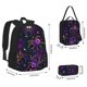 thumbnail image 2 of Disketp Multi-colored Spiders Mochila Estampada de Gran Capacidad con Lonchera y Estuche, Set de 3 Piezas para Estudiantes, 2 of 7
