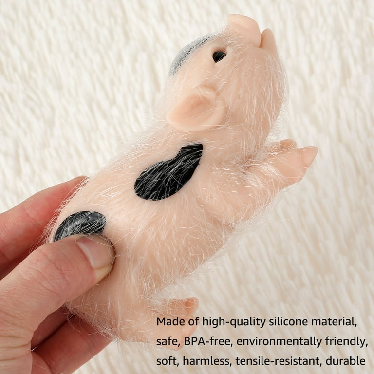 12cm Full Silicone Pig BPA-Free Soft Silicone Pig Doll Cute