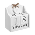 thumbnail image 2 of BESPORTBLE 1Pc Vintage Wooden Calendar European Style Desktop Wood Blocks Rustic Perpetual Calendar, 2 of 8
