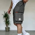 thumbnail image 5 of New Summer Arrivals YLSDY Men's Cargo Shorts Twill Cotton Running Hiking Short Casual Elastic Waist Camping Travel Short with Multi-Pockets Dark Gray XXL, 5 of 5