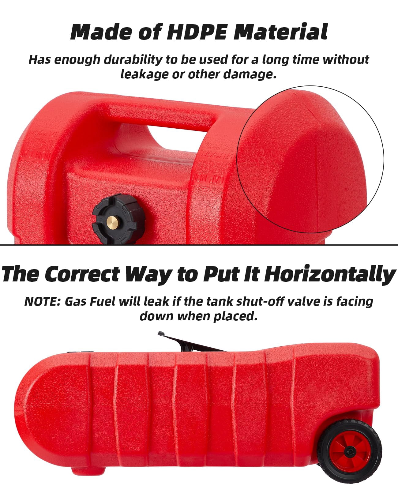 2025 New Fuel Caddy 15 Gallon, Portable Gasoline Tank Container With Manual Fuel Transfer Pump, 10ft Long Hose & Wheels, Portable Gas Tank for Cars, Lawn Mowers, Boats