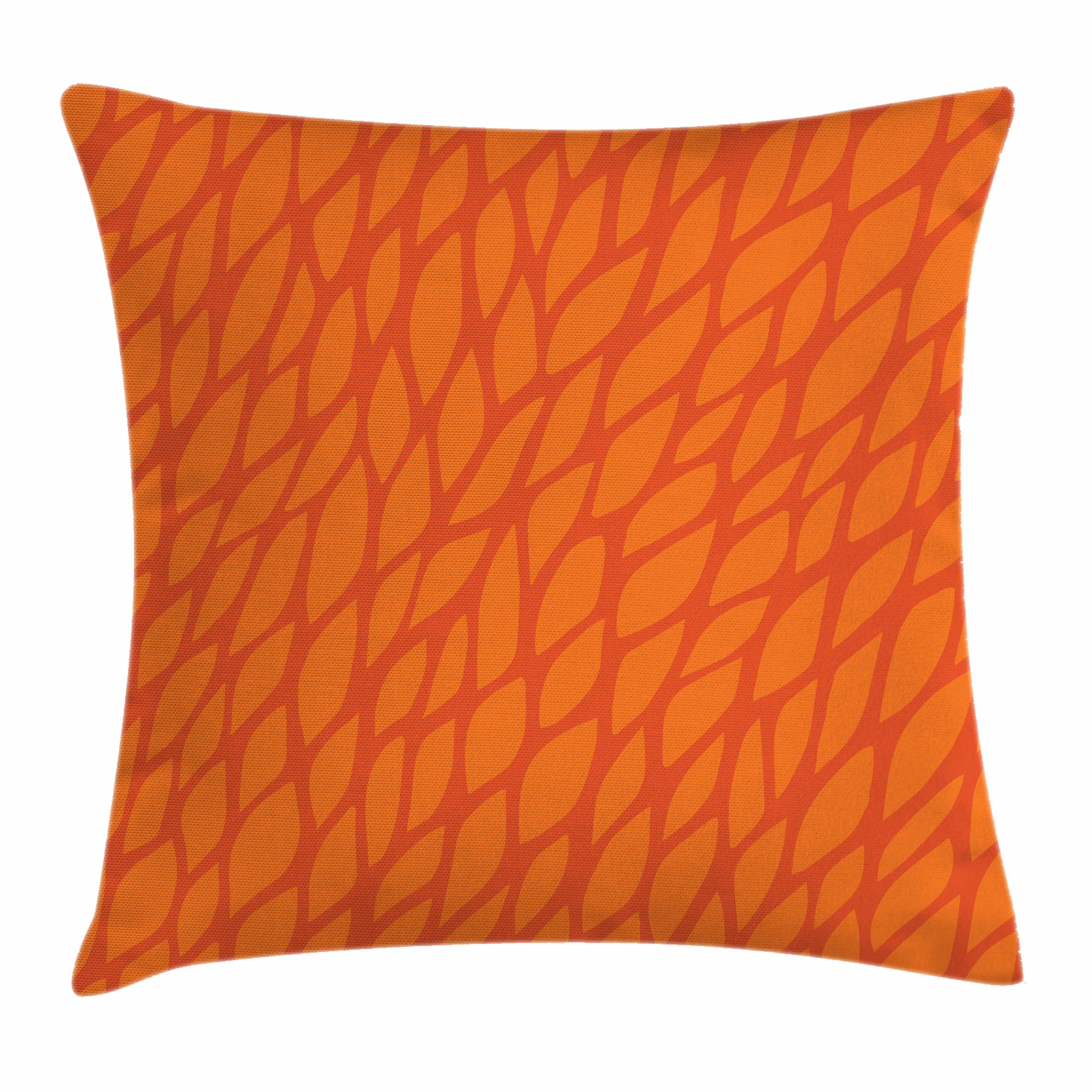Burnt Orange Throw Pillow Cushion Cover Abstract Foliage Leaves Burnt Orange Throw Pillow Cushion Cover Abstract Foliage Leaves Pattern Sketch Nature Growth Composition Decorative Square Accent Case