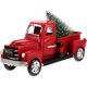 thumbnail image 1 of Modelo de camión vintage rojo adornos navideños adornos de automóvil de metal decoración de escritorio clásico juguete con árbol de Navidad para la oficina en casa, 1 of 7