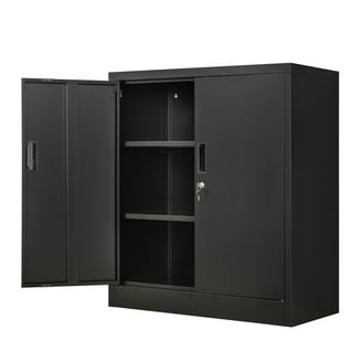 Hyper Tough 2 Shelf Plastic Garage Storage Cabinet 18.5Dx25.47Wx35