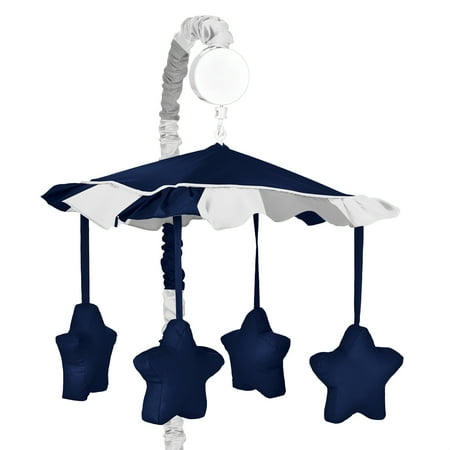UPC: 0846480035084 | Navy and Gray Striped Musical Mobile by Sweet Jojo Designs