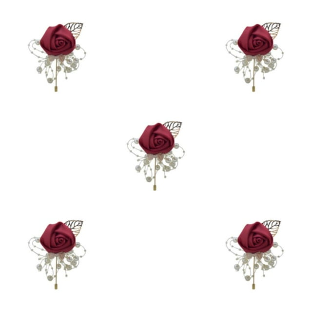 Destyer Chic And Stylish Brooch Pin Fashion Statement With Exquisite Piece Modern Minimalist Flower Brooch Winered 5Set
