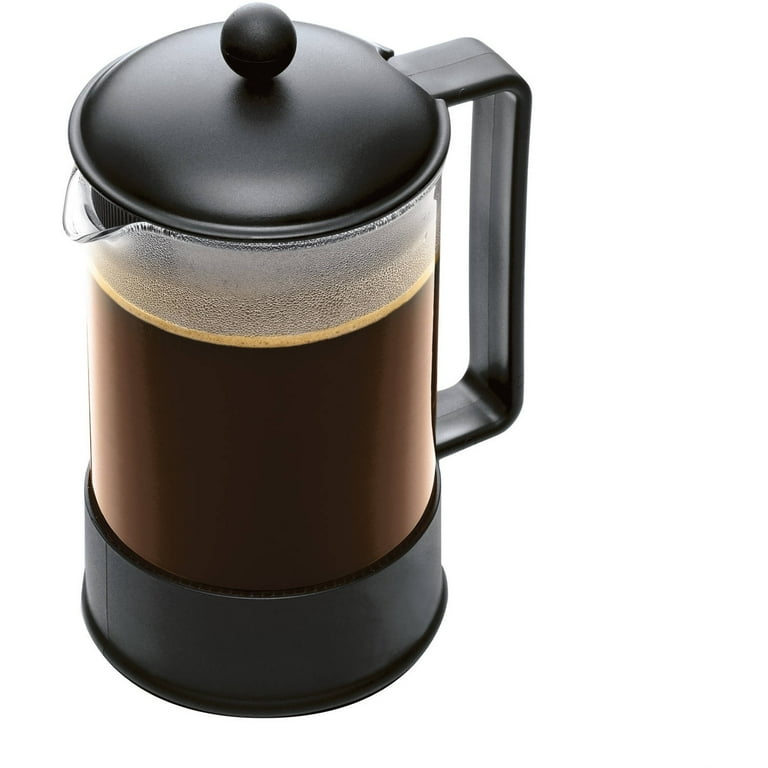 Bodum Brazil French Press Coffee Maker with Borosilicate Glass Carafe, 51  Ounce, Black 