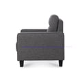 thumbnail image 4 of HFO Tissu Polyester Moderne Chaise à Canaux Rembourré en Gris, 4 of 10