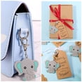 thumbnail image 4 of Duety Baby Shower Return Favors para Invitados, Llaveros de Elefante Azul, Bolsas de Organza, Etiquetas Kraft de Agradecimiento de And para Party,, 4 of 9