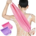 thumbnail image 1 of 2Pcs Back Scrubber for Shower Exfoliating Washcloth Back Cloth Body Extended Length Scrubber Towel Nylon Exfoliating Stretchable Pull Strap Wash Cloth for Bath Body Scrub Washcloth, 1 of 6