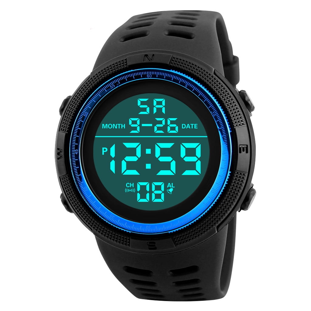 Xzngl Watch For Men Mens Watch Mens Digital Watch Honhx Luxury Mens Digital Led Watch Date Sport Men Outdoor Electronic Watch Blue