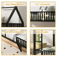 thumbnail image 6 of Bellemave Metal House Bunk Bed with Fence Guardrails and Ladder Twin over Twin Low Bunk Bed Frame Twin Floor Bunk Bed with Ladder (Black), 6 of 10