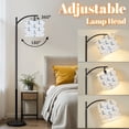 thumbnail image 3 of Arc Floor Lamp with Adjustable Lampshade Blue Cowboy Boots Floral Soft Watercolor Style Standing Lamp 3 Color Temperatures Dimmable Tall Pole Lamp with Foot Switch for Bedroom, 3 of 8