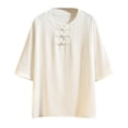 thumbnail image 1 of Camisas Casuales Para Hombre Camiseta de manga larga de primavera y otoño para hombre, camiseta de manga de Color sólido con botones (Beige, 3XL), 1 of 3