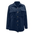 thumbnail image 5 of Evdexr Womens Corduroy Jacket Long Sleeve Collared Button Down Shirt 2026 Winter Work Casual Coats Oversized Solid Color Tops with Pocket 3XL, 5 of 6