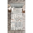thumbnail image 3 of Ambesonne Cityscape Quilted Bedspread Set 2 Pcs, Paris Aerial Scenery, Twin Size, Pale Grey Orange White, 3 of 3