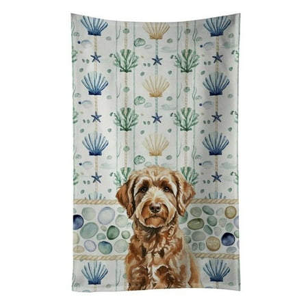Carolines Treasures 25 x 15 in. Chocolate Labradoodle Coastal Sea Glass Kitchen Towel
