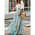 thumbnail image 6 of Rdhnmea Women Flowy Boho Skirt Printed Ruffled Hem Summer Skirt for Beach, 6 of 7