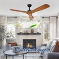 thumbnail image 7 of DingLiLighting 52" Modern Indoor Outdoor Ceiling Fan with Remote Control,5-Speed 3-Blade Industrial Ceiling Fan for Patio Exterior House Porch livingroom bedroom, Timing, Wood, 7 of 7