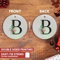 thumbnail image 3 of 3drose, Chic Black Monogram Initial B with Pretty Pink Flowers, Circle Porcelain Ornament, 3 of 7