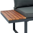 thumbnail image 3 of 4 Pieces Garden Furniture Set L-Shaped Patio Outdoor 5-Seater Sectional Sofa Seating Group Conversation Set Wood Sectional Sofa Set For Balcony Yard Porch Deck, 3 of 9