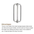 thumbnail image 3 of Slides Buckles, 50 Pack 38x16x2.8mm Metal Roller Pin Buckles, Silver Tone, 3 of 5