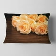 thumbnail image 2 of Designart Roses on Wooden Surface Photo - Floral Throw Pillow - 12x20, 2 of 5
