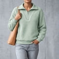 thumbnail image 5 of Byworldtasic Long Sleeve Sweatshirt for Women Half Zip Fuzzy Oversized Pullover Tops Loose Warm Sweatshirts, 5 of 8