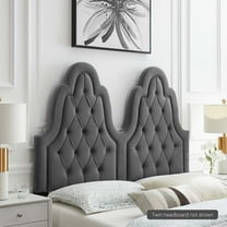 Modway Augustine Tufted Performance Velvet Twin Headboard in Charcoal