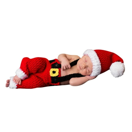 

TAIAOJING Toddler Baby Girl Clothes Set Props Crochet Style Christmas Handmade Cute Photograph Clothes Hat Baby Girls Outfits Baby Girl Outfits