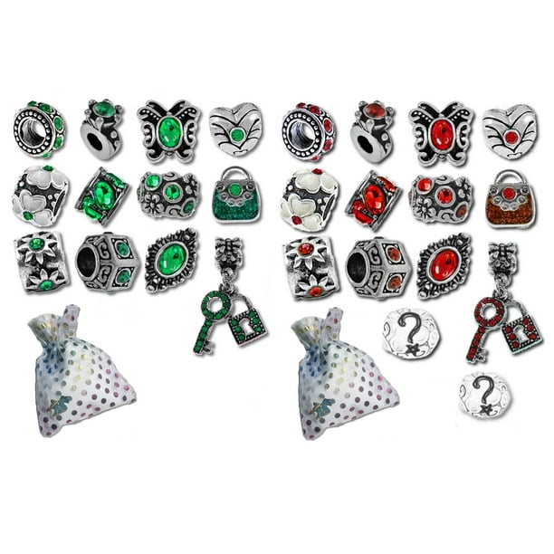 Timeline Treasures Christmas Beads And Charms For Pandora Charm Bracelets Red And Green Walmart Com Walmart Com