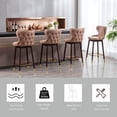 thumbnail image 6 of AngLink Bar Height Chairs Set of 2,29.9 Inch Upholstered Bar Stools with Back and Wooden Legs,Modern Leathaire Fabric Stools for Kitchen Counter, Pub,Cafe,Club,Dining Room (Khaki), 6 of 13