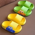thumbnail image 4 of TOWED22 Kids Lightweight Soft EVA Non-Slip Slides Slippers Open Toe Comfy Sandals for Toddler Boys Girls Children Bathroom Shower Summer Pool Beach Slippers(Blue,9), 4 of 5