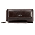 thumbnail image 1 of Men Long Zipper Wallet Large Capacity Faux Leather Credit Card Wallet Billfold, 1 of 10
