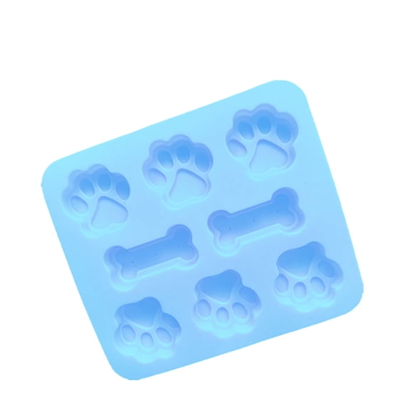 AUQ 1 Pcs Dog Treat Molds Silicone,Fun Bone and Paw Print Silicone Baking Mold,Great for Dog Cakes and Cookies