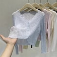 thumbnail image 5 of Casual Office Cardigan For Women Lightweight Long Sleeve Knit Crop Top V Neck Button Up Solid Color Fitted Outerwear, 5 of 9