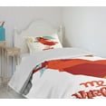 thumbnail image 4 of Ambesonne Virgo Quilted Bedspread Set 2 Pcs, Woman with Wings Dress, Twin Size, Vermilion Seafoam Orange, 4 of 6