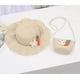 thumbnail image 1 of 1 Set Cute Little Girls Summer Beach Hat And Woven Crossbody Bag Floppy Straw Sun Hat Toddler Woven Purse For Outdoor Kids Travel, 1 of 3