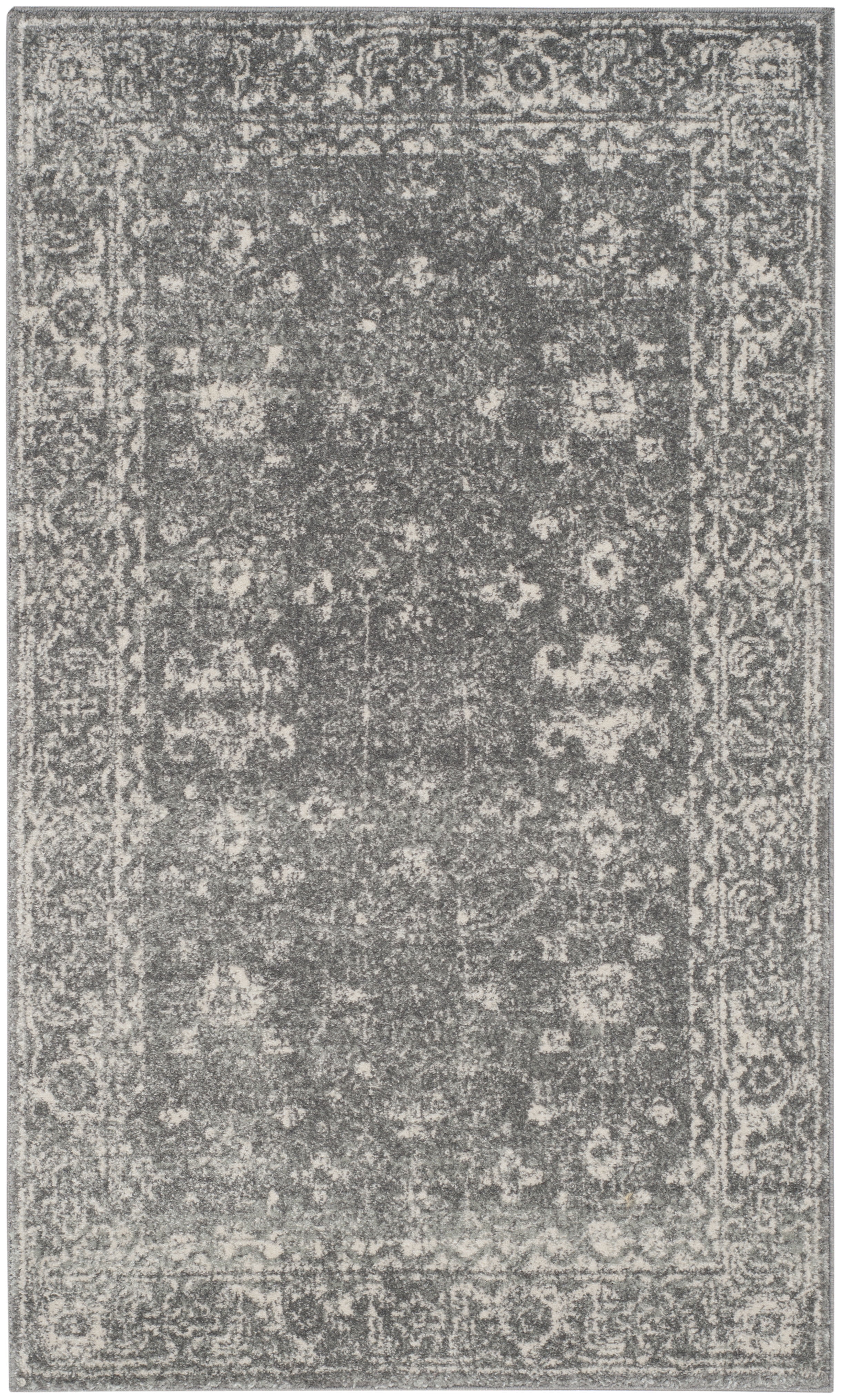 SAFAVIEH Evoke Ronald Bordered Area Rug, Gray/Ivory, 4' x 6'