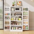 thumbnail image 3 of 47in Kitchen Pantry Cabinet, Wood Kitchen Storage Pantry Cabinets Freestanding Pantries Cabinets with Doors & Adjustable Shelves, White, 3 of 7