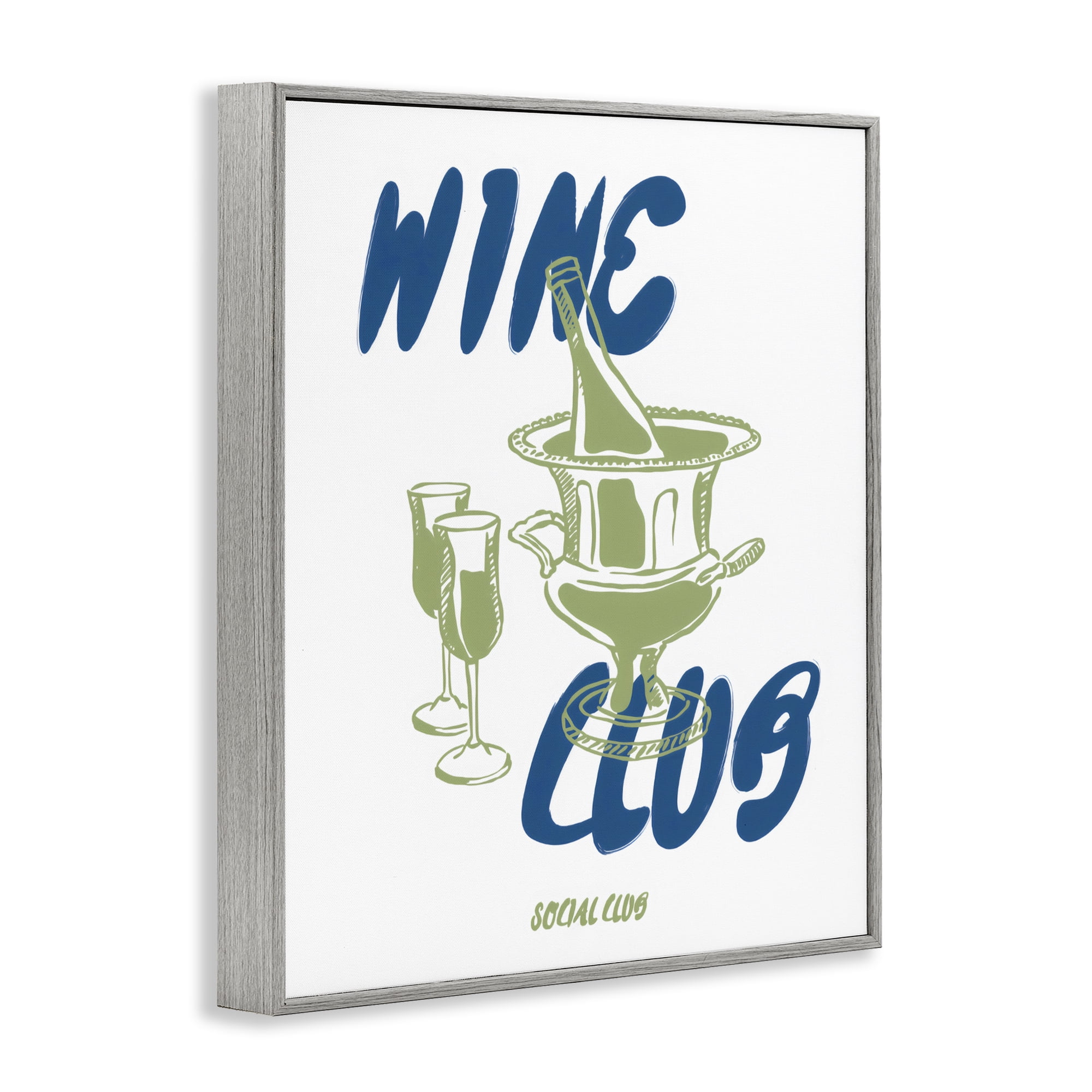 Stupell Industries Wine Club Social Evening Toast Gray Framed Giclee Art, design by The Prints Vibe