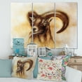 thumbnail image 2 of Designart ' Abstract Portrait of Wild Ram With Mighty Horns I ' Modern Canvas Wall Art Print, 2 of 3